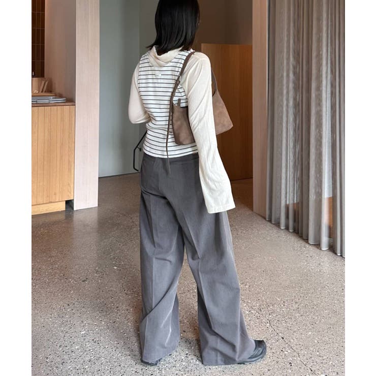 ボーダータンクレイヤード襟付きシアーカットシャツ | PAL GROUP OUTLET | 詳細画像10 