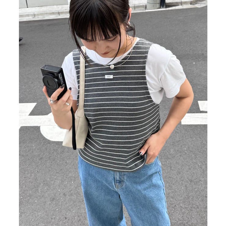 ボーダータンクレイヤード襟付きシアーカットシャツ | PAL GROUP OUTLET | 詳細画像27 