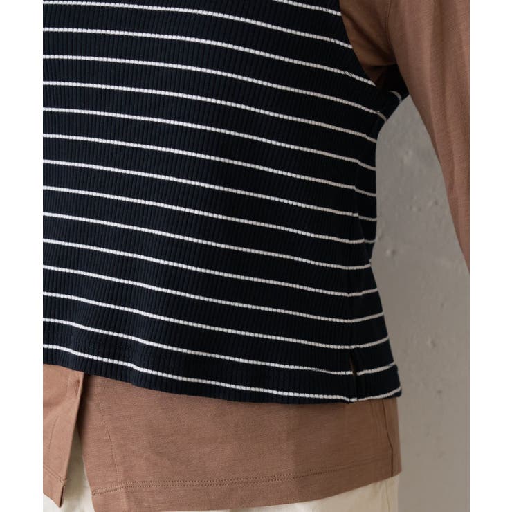 ボーダータンクレイヤード襟付きシアーカットシャツ | PAL GROUP OUTLET | 詳細画像41 