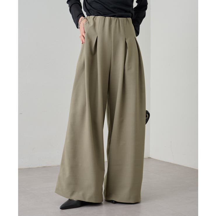 BEG | 【Omekashi】ダブルタックイージーパンツ | PAL GROUP OUTLET