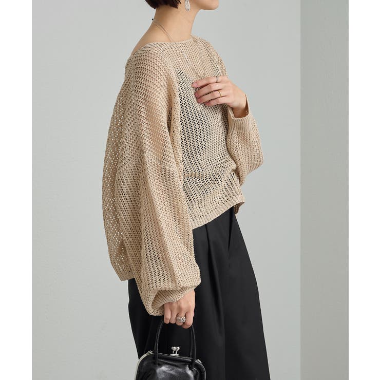 【Omekashi】メッシュワイドニットプルオーバー | PAL GROUP OUTLET | 詳細画像20 