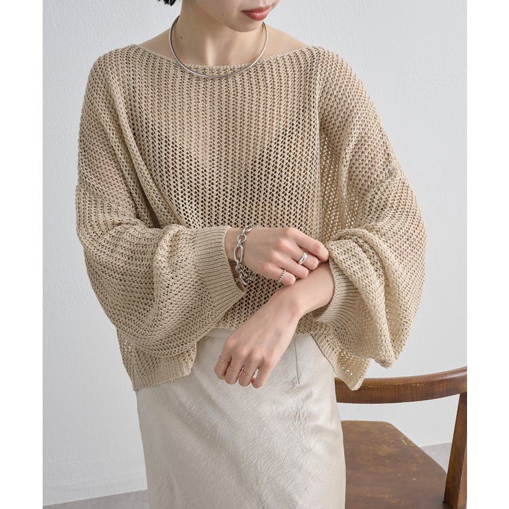 【Omekashi】メッシュワイドニットプルオーバー | PAL GROUP OUTLET | 詳細画像7 