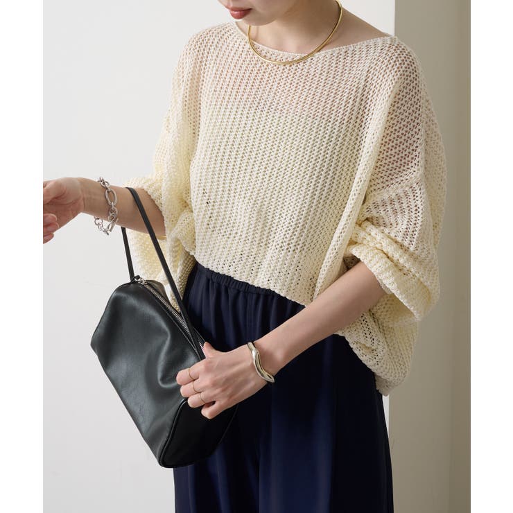 【Omekashi】メッシュワイドニットプルオーバー | PAL GROUP OUTLET | 詳細画像1 