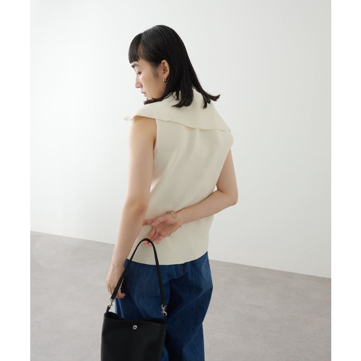 【Omekashi】オフショルカラーニットベスト | PAL GROUP OUTLET | 詳細画像3 