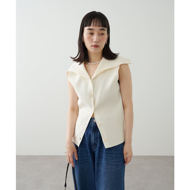 【Omekashi】オフショルカラーニットベスト | PAL GROUP OUTLET | 詳細画像5 