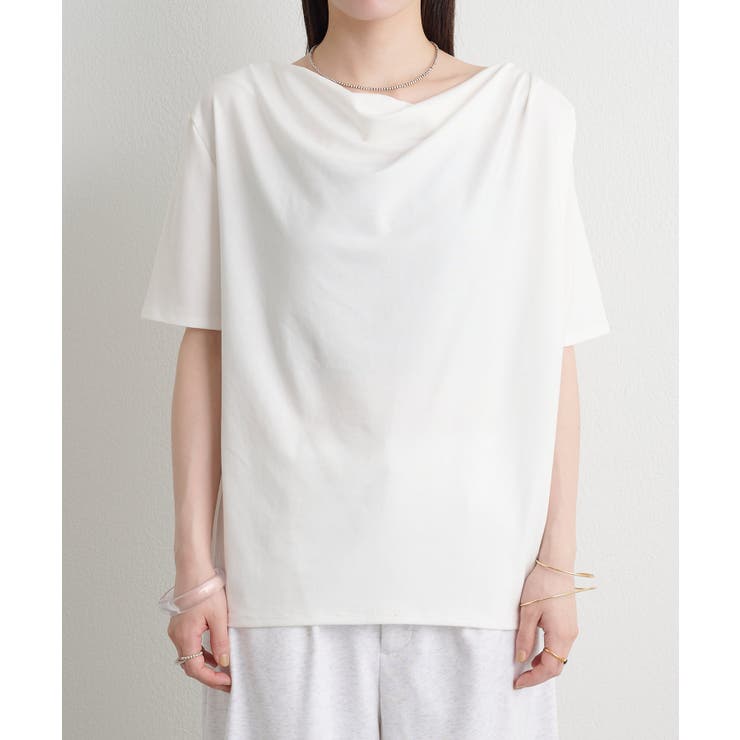 【Omekashi】ボートネックドレープ半袖Ｔ | PAL GROUP OUTLET | 詳細画像18 