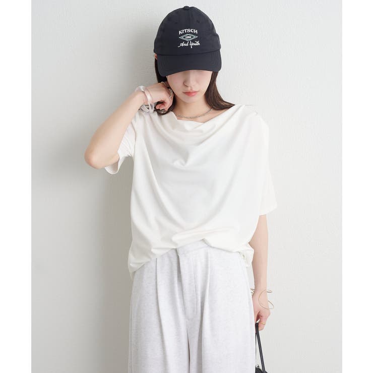 【Omekashi】ボートネックドレープ半袖Ｔ | PAL GROUP OUTLET | 詳細画像3 