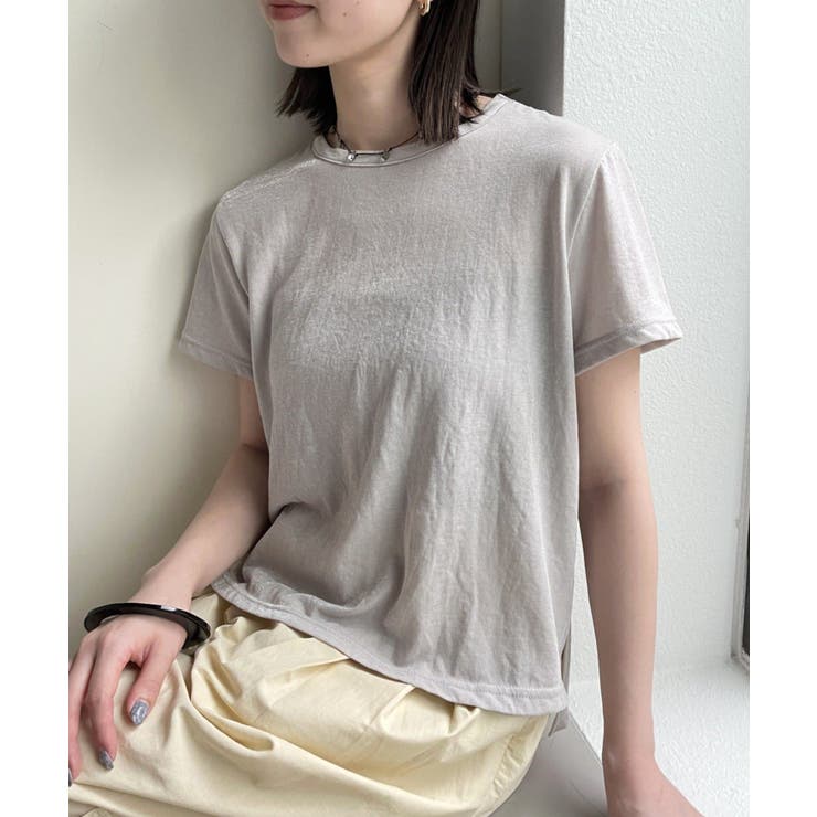 BEG | 【Omekashi】シアーシャイニーTシャツ | PAL GROUP OUTLET