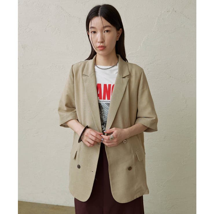 【Omekashi】シアーメッシュ5分袖ジャケット | PAL GROUP OUTLET | 詳細画像1 