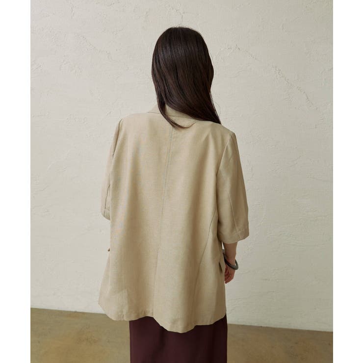 【Omekashi】シアーメッシュ5分袖ジャケット | PAL GROUP OUTLET | 詳細画像5 