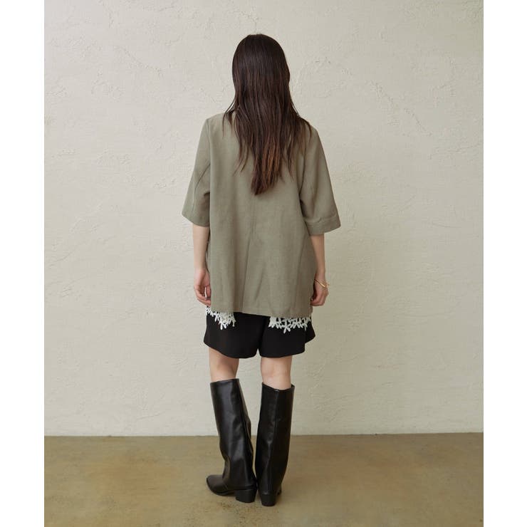 【Omekashi】シアーメッシュ5分袖ジャケット | PAL GROUP OUTLET | 詳細画像29 