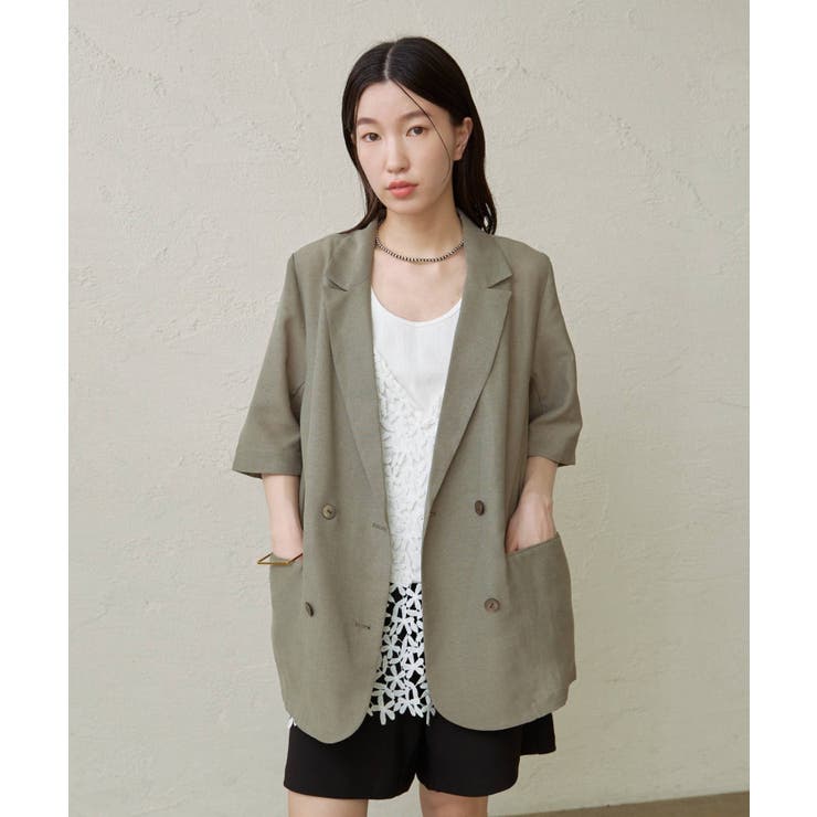 【Omekashi】シアーメッシュ5分袖ジャケット | PAL GROUP OUTLET | 詳細画像15 