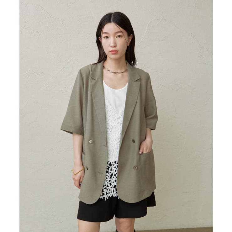 【Omekashi】シアーメッシュ5分袖ジャケット | PAL GROUP OUTLET | 詳細画像22 