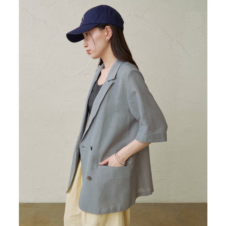 【Omekashi】シアーメッシュ5分袖ジャケット | PAL GROUP OUTLET | 詳細画像42 