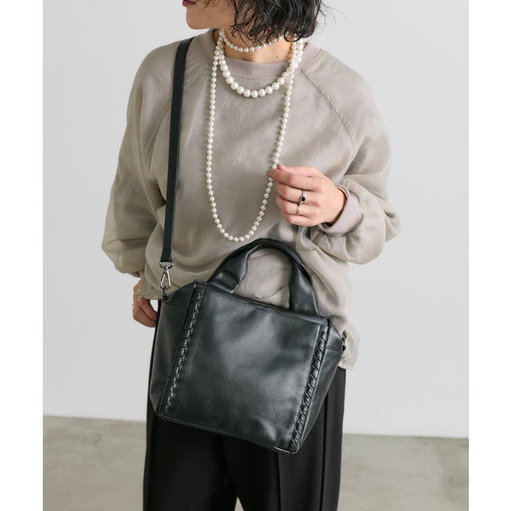 BK | 【ear PAPILLONNER】サイド編みボストン | PAL GROUP OUTLET