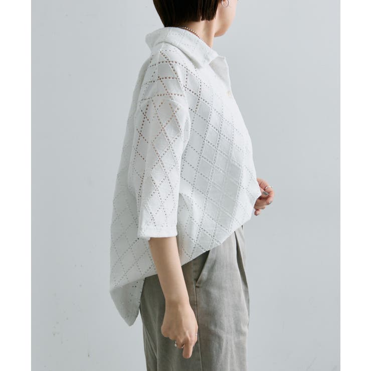 【ear PAPILLONNER】アーガイルレースシャツ【SUM1 STYLE】 | PAL GROUP OUTLET | 詳細画像3 