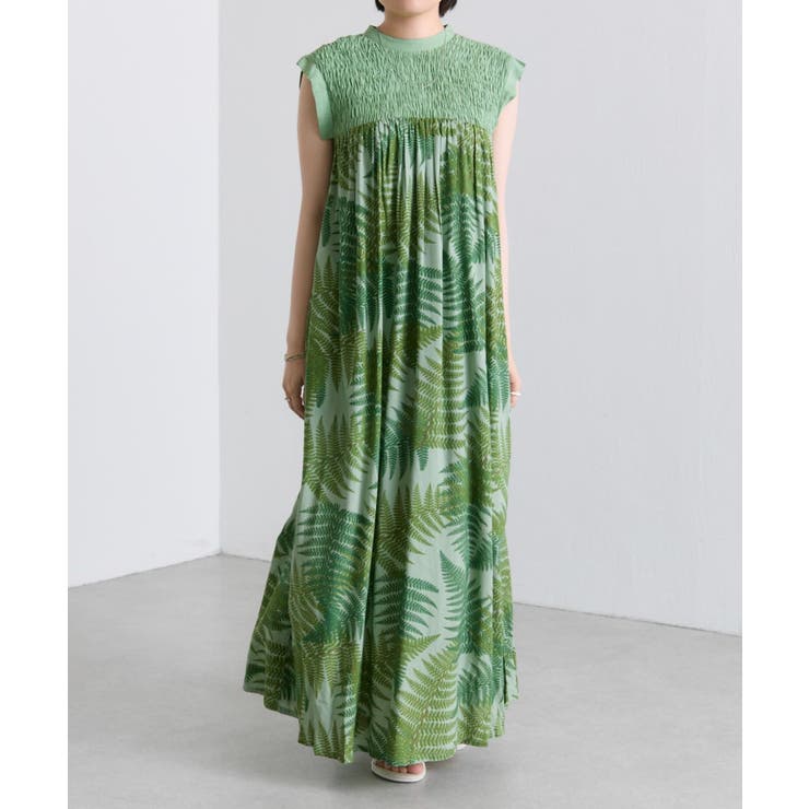 【ear PAPILLONNER】シダ柄ワンピース【SUM1 STYLE】 | PAL GROUP OUTLET | 詳細画像1 