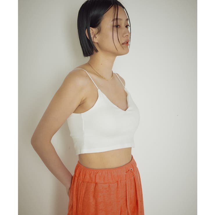 【earthy_】オーガニックコットンカップ付きクロップドVキャミソール | PAL GROUP OUTLET | 詳細画像11 