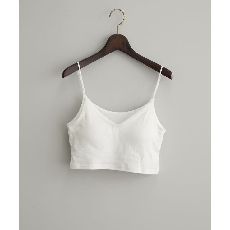 【earthy_】オーガニックコットンカップ付きクロップドVキャミソール | PAL GROUP OUTLET | 詳細画像14 