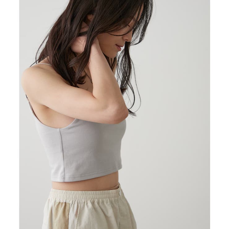 【earthy_】オーガニックコットンカップ付きクロップドVキャミソール | PAL GROUP OUTLET | 詳細画像32 