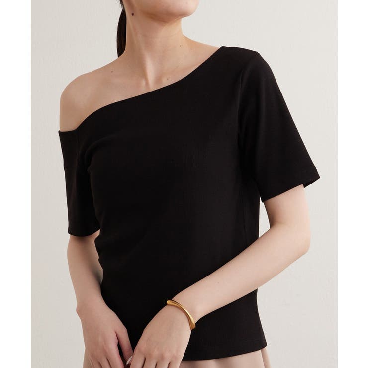 BLK | 【earthy_】ワンショルリブTEE | PAL GROUP OUTLET
