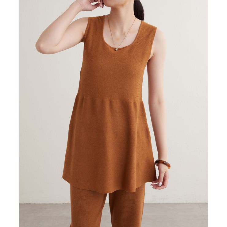 【earthy_】エコリッチフレアニットタンクトップ | PAL GROUP OUTLET | 詳細画像24 