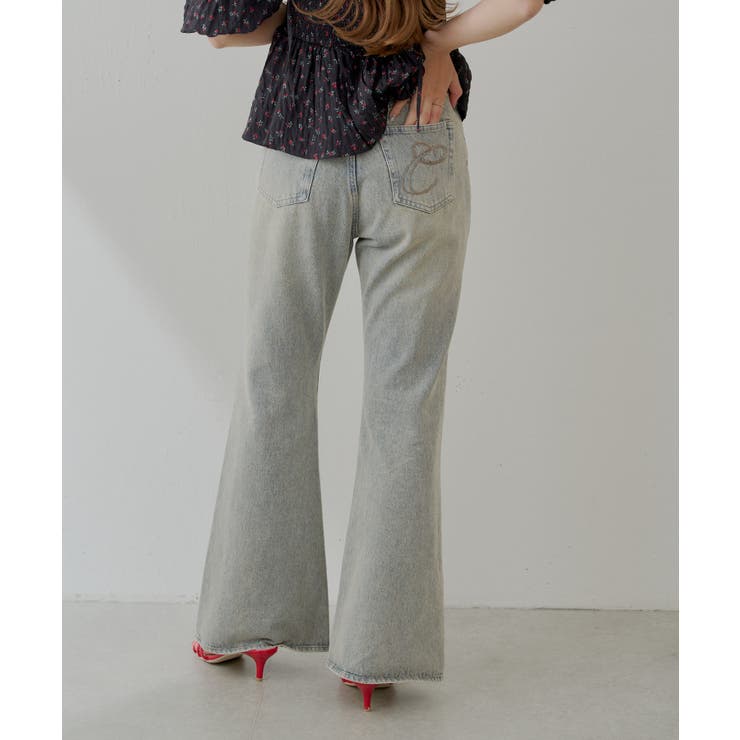 【Chico】ポケット刺繍タイトフレアデニム | PAL GROUP OUTLET | 詳細画像5 