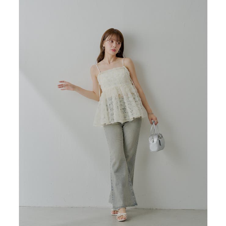 【Chico】ポケット刺繍タイトフレアデニム | PAL GROUP OUTLET | 詳細画像6 