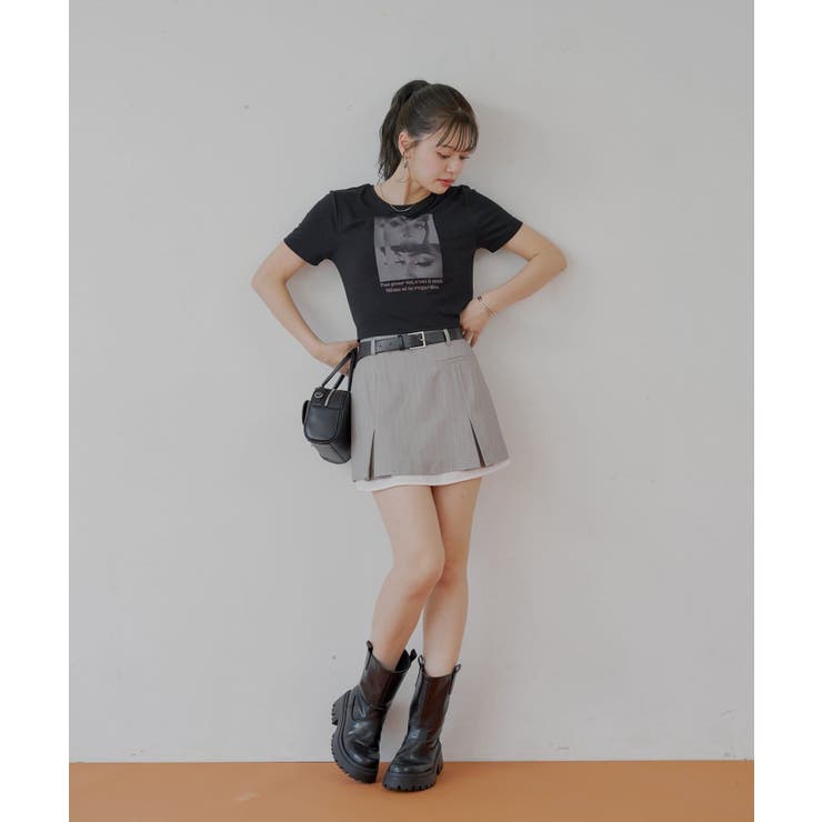 【Chico】レイヤードデザインプリーツミニSK | PAL GROUP OUTLET | 詳細画像12 