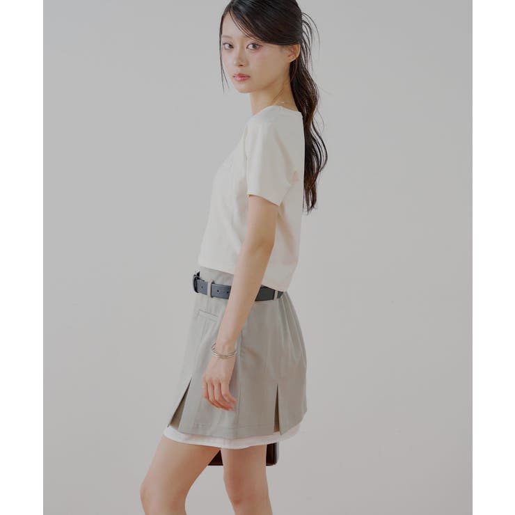 【Chico】レイヤードデザインプリーツミニSK | PAL GROUP OUTLET | 詳細画像14 