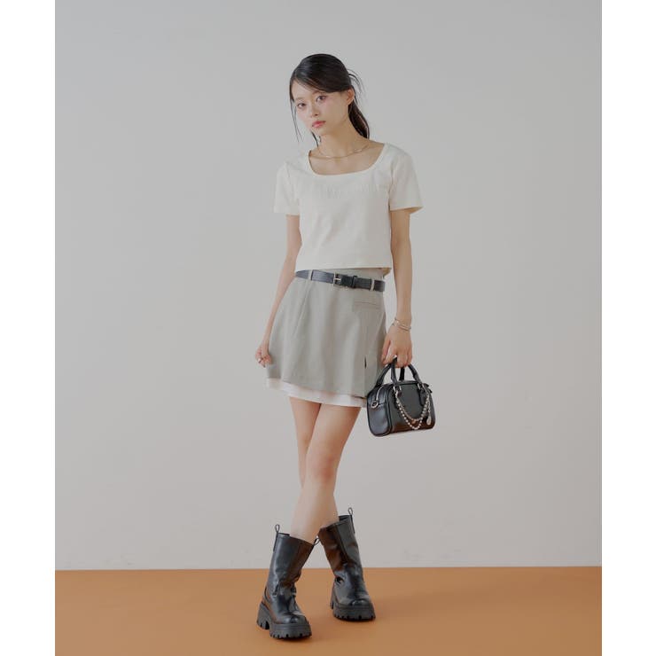 【Chico】レイヤードデザインプリーツミニSK | PAL GROUP OUTLET | 詳細画像15 