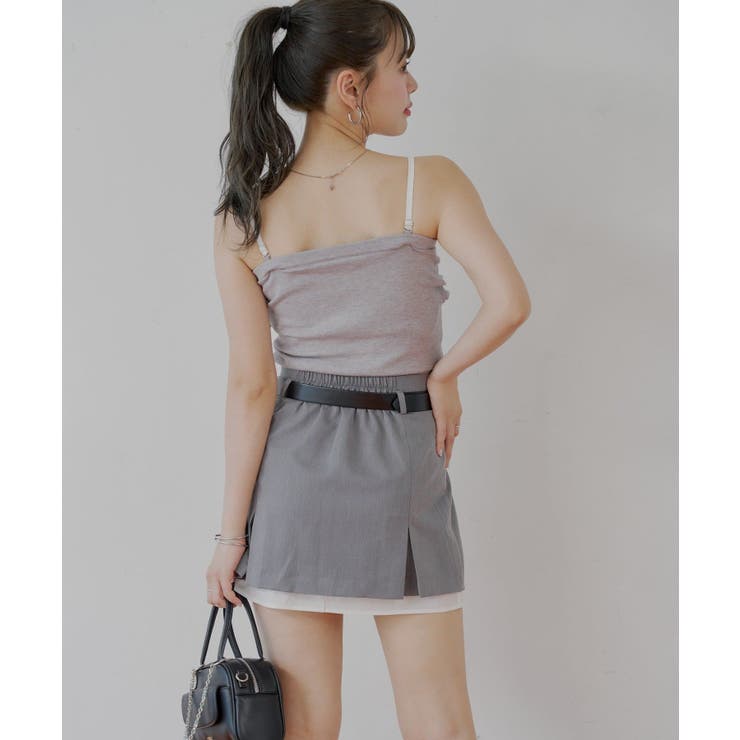 【Chico】レイヤードデザインプリーツミニSK | PAL GROUP OUTLET | 詳細画像2 