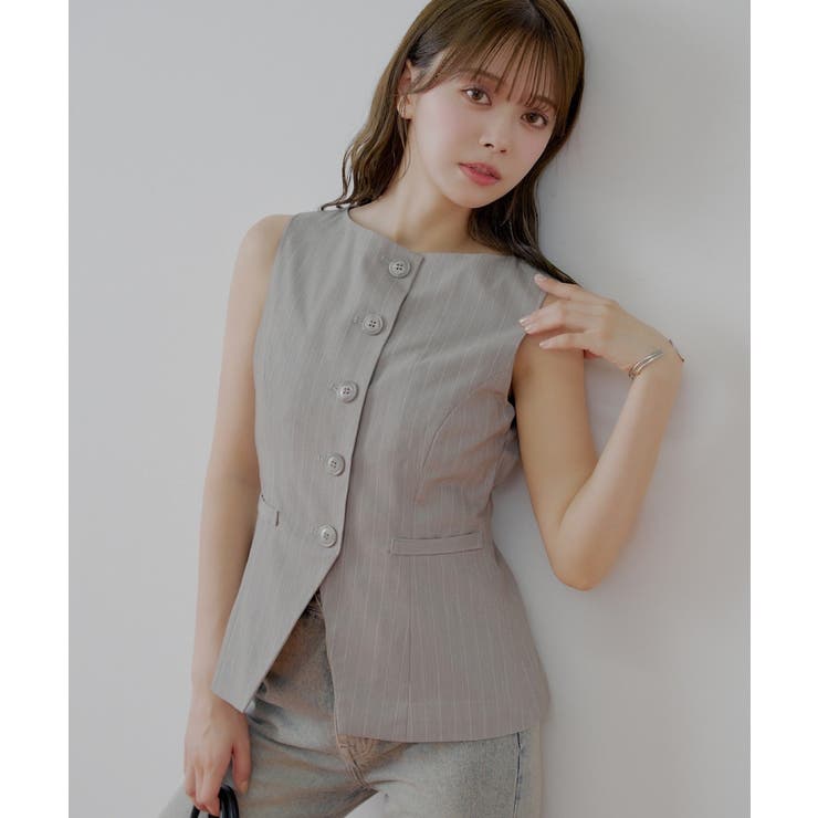 S/GRY | 【Chico】ボートネックスーツノースリベスト | PAL GROUP OUTLET