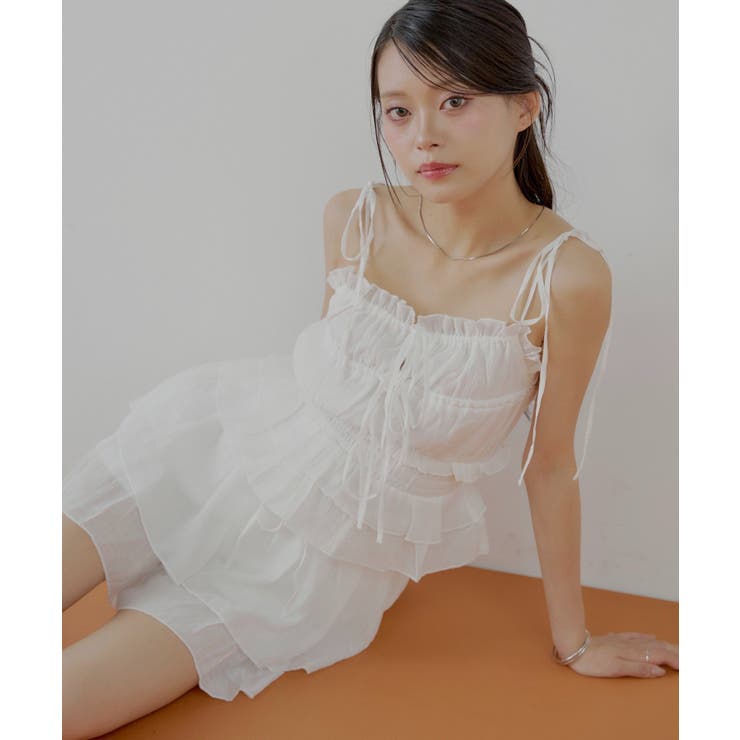 WHT | 【Chico】シアーレースベアキャミSPTSET | PAL GROUP OUTLET