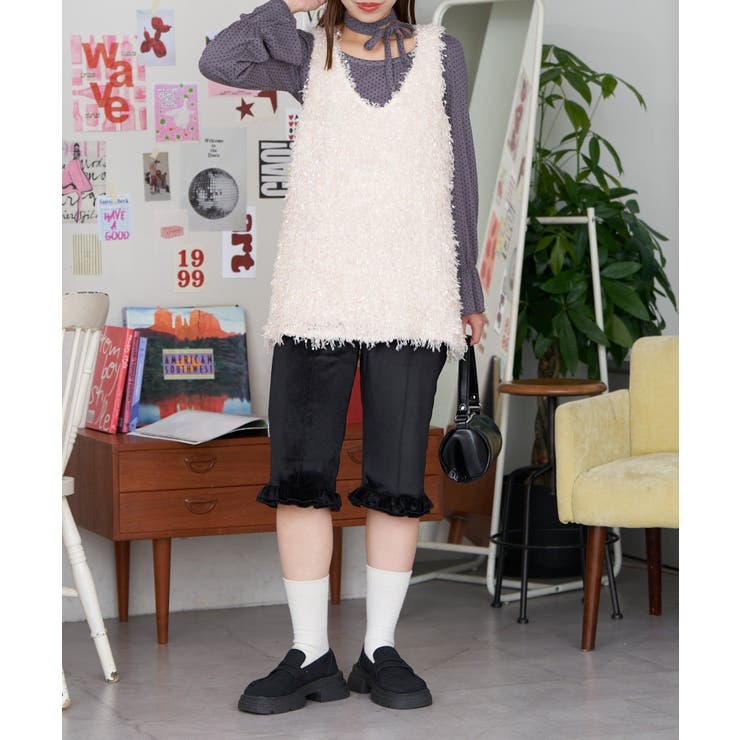 チョーカー付き２wayシャギーベスト | PAL GROUP OUTLET | 詳細画像4 