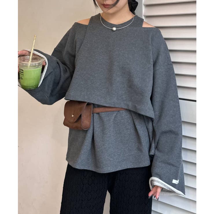 アシメレイヤードオーバースウェット | PAL GROUP OUTLET | 詳細画像17 