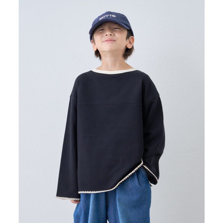 BLACK | 【CIAOPANIC TYPY】Wハマグリステッチ配色スウェット | PAL GROUP OUTLET