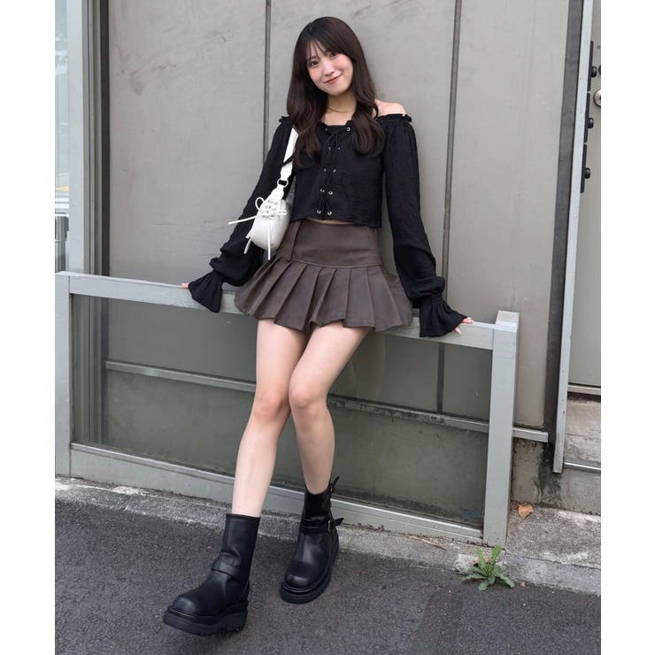 【mystic】[mline]レースアップ ジャガードブラウス | PAL GROUP OUTLET | 詳細画像23 