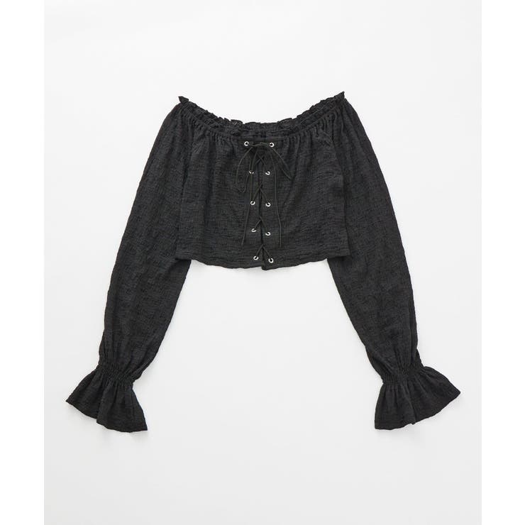 【mystic】[mline]レースアップ ジャガードブラウス | PAL GROUP OUTLET | 詳細画像24 