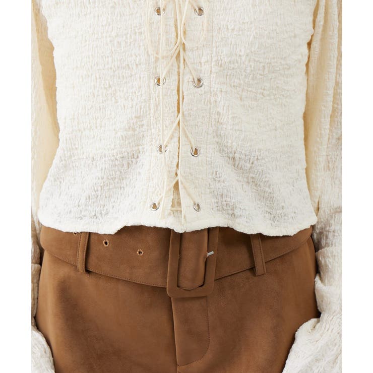 【mystic】[mline]レースアップ ジャガードブラウス | PAL GROUP OUTLET | 詳細画像31 