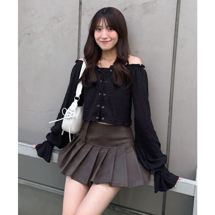 【mystic】[mline]レースアップ ジャガードブラウス | PAL GROUP OUTLET | 詳細画像19 