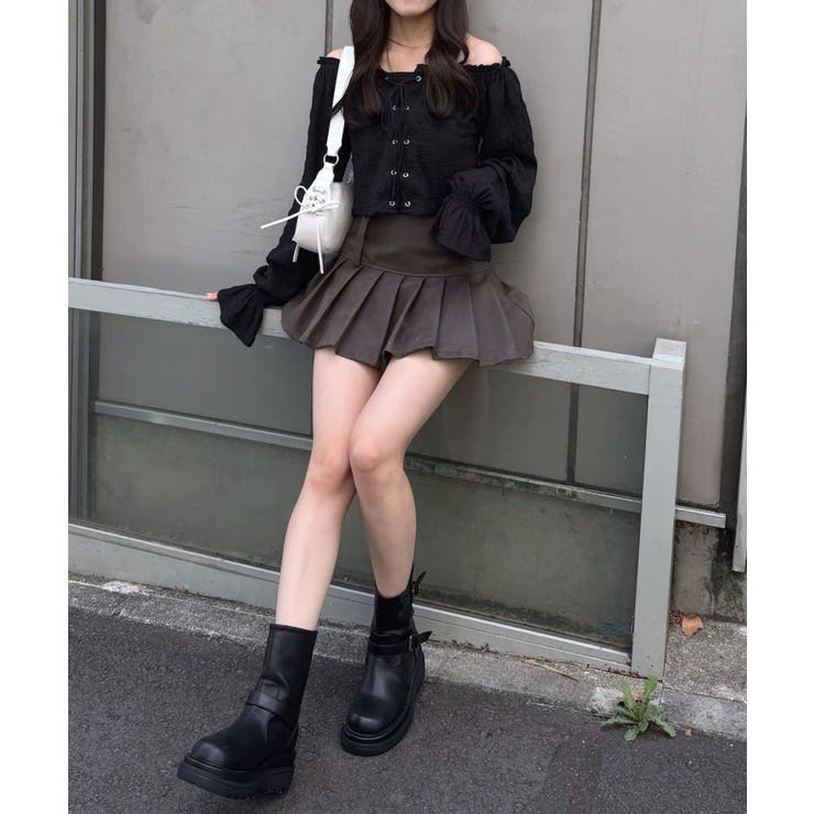 【mystic】[mline]レースアップ ジャガードブラウス | PAL GROUP OUTLET | 詳細画像21 