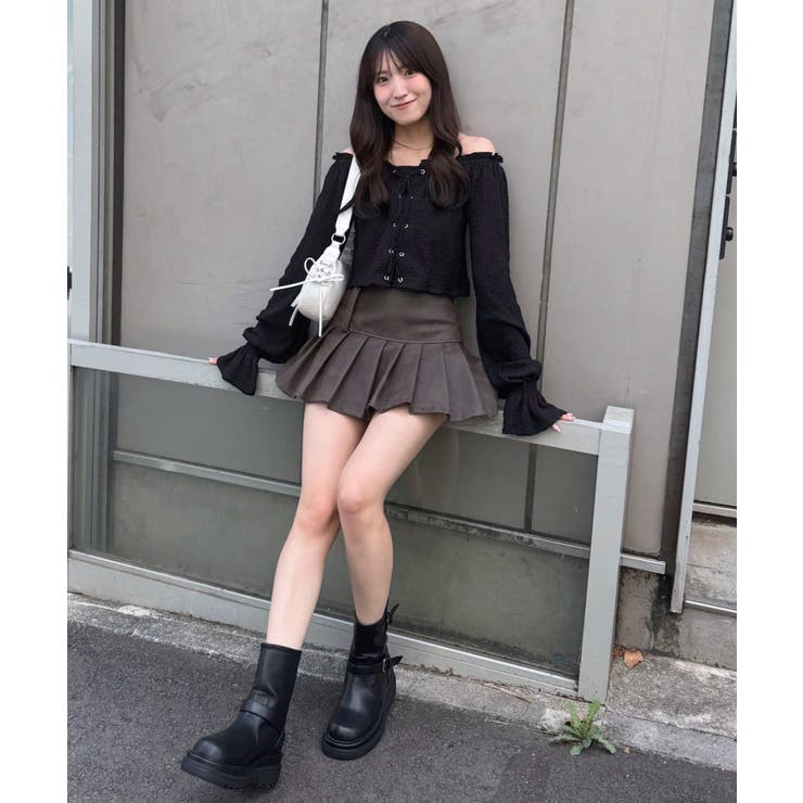 【mystic】[mline]レースアップ ジャガードブラウス | PAL GROUP OUTLET | 詳細画像22 