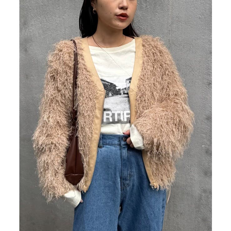 【CIAOPANIC TYPY】VネックフェザーZIPジャケット | PAL GROUP OUTLET | 詳細画像3 