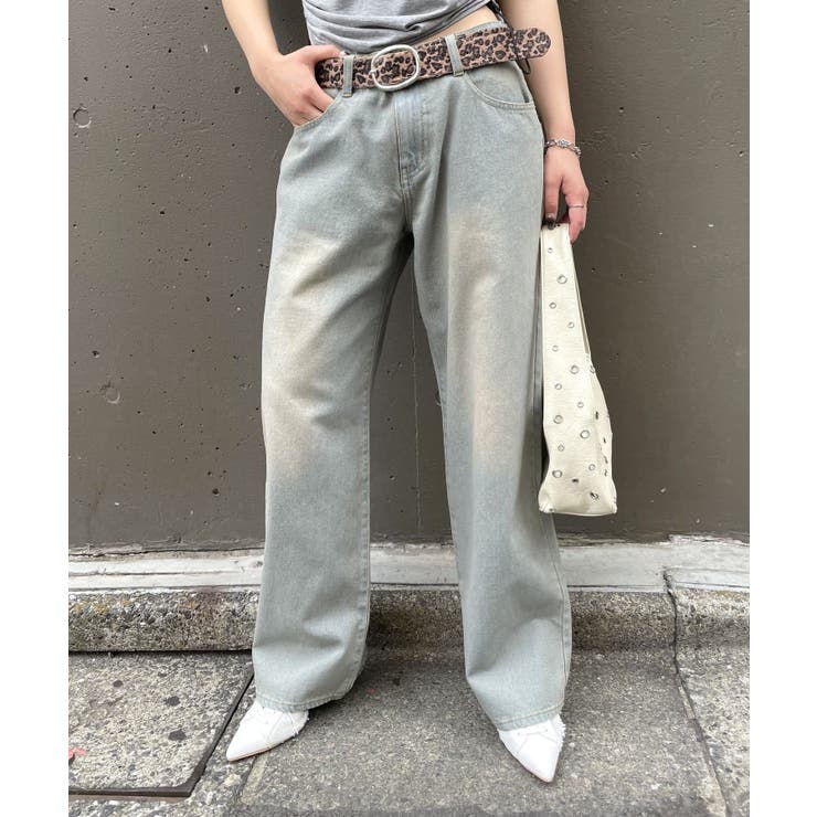 SAX | 【WHO'S WHO gallery】PFベルト付きワイドデニム | PAL GROUP OUTLET