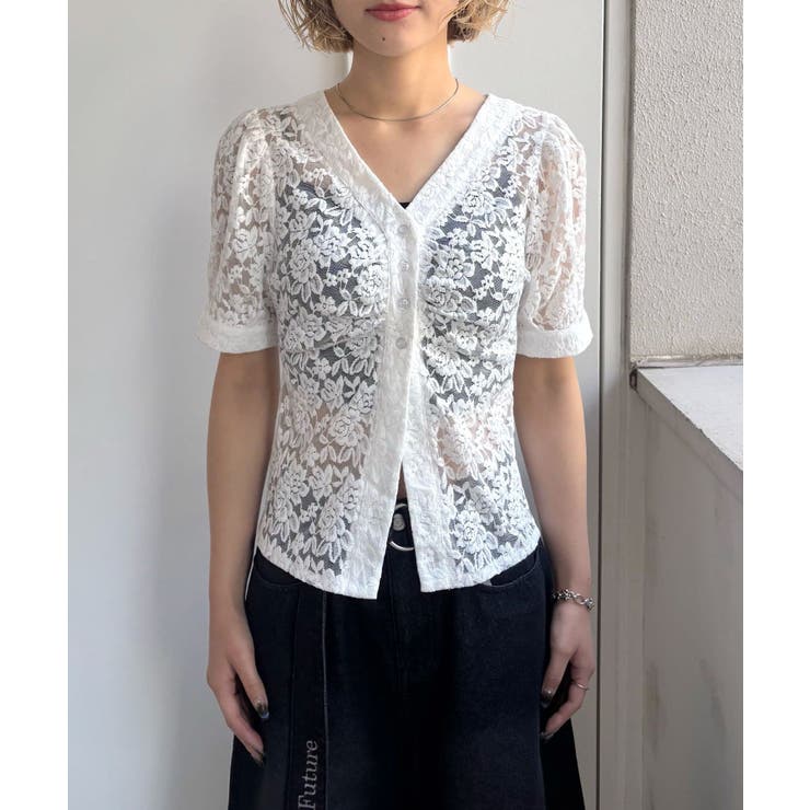 【WHO'S WHO gallery】パフスリーブレースVネックブラウス | PAL GROUP OUTLET | 詳細画像13 