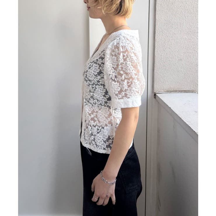 【WHO'S WHO gallery】パフスリーブレースVネックブラウス | PAL GROUP OUTLET | 詳細画像14 