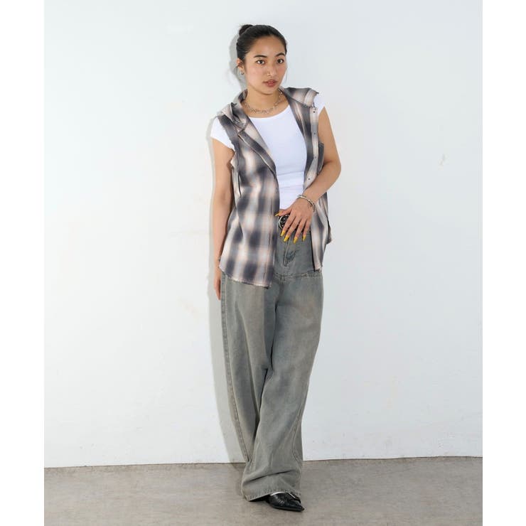 【WHO'S WHO gallery】チェックノースリフードシャツ | PAL GROUP OUTLET | 詳細画像24 