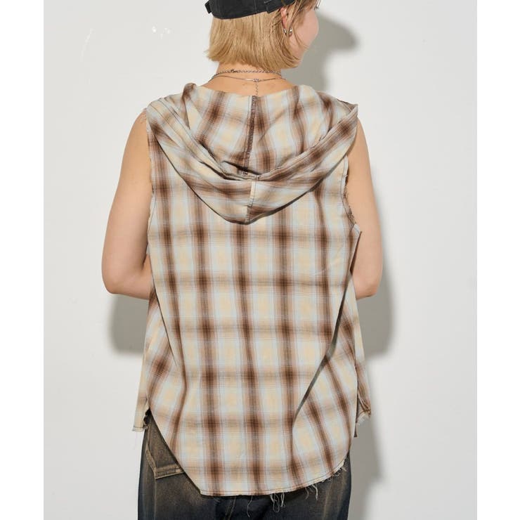 【WHO'S WHO gallery】チェックノースリフードシャツ | PAL GROUP OUTLET | 詳細画像39 