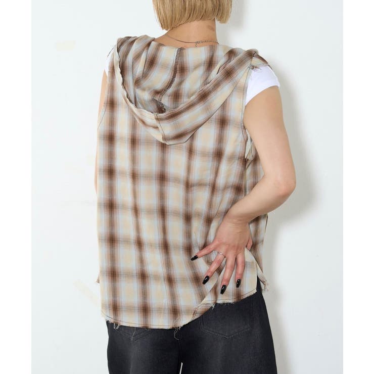 【WHO'S WHO gallery】チェックノースリフードシャツ | PAL GROUP OUTLET | 詳細画像45 